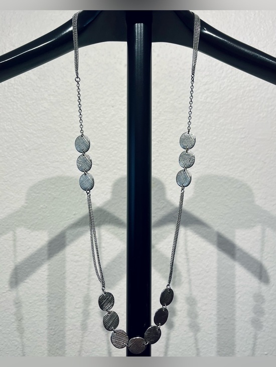 Vintage Jewelry - Vintage Silver-Tone Multi-Disc Chain Necklace